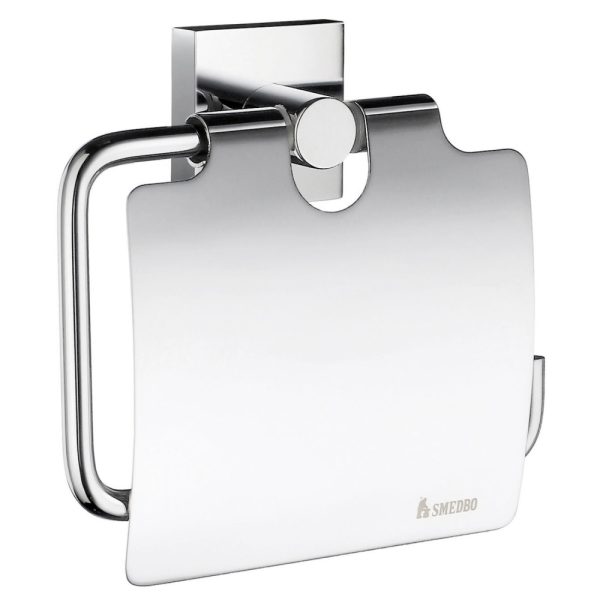 House Toilet Roll Holder with lid RS3414 Polished Chrome