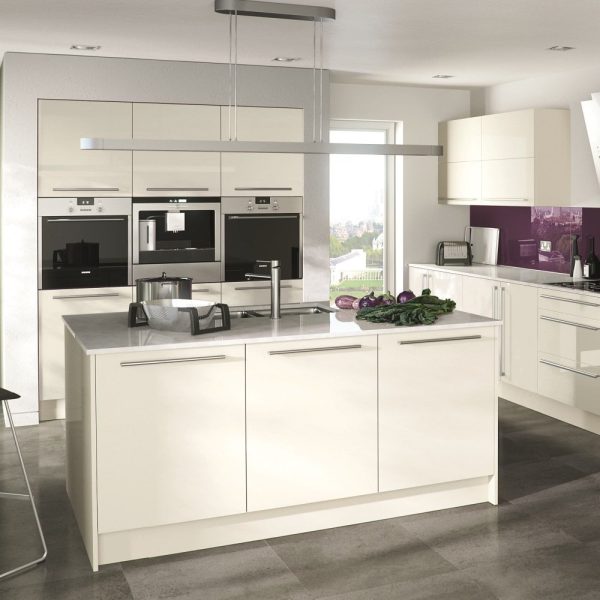 Brison Fitted Kitchens Glacier High Gloss Jasmine