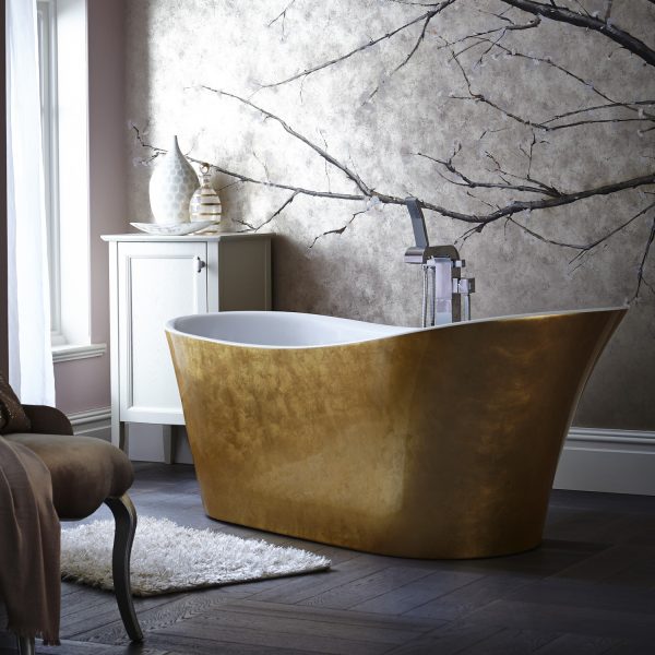 Heritage Holywell Metallic Effect Freestanding Acrylic Slipper Bath - Image 3