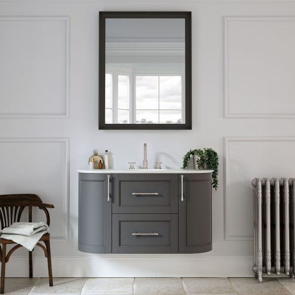 Utopia Roseberry Modular Bathroom Furniture Wallmounted Curved Unit
