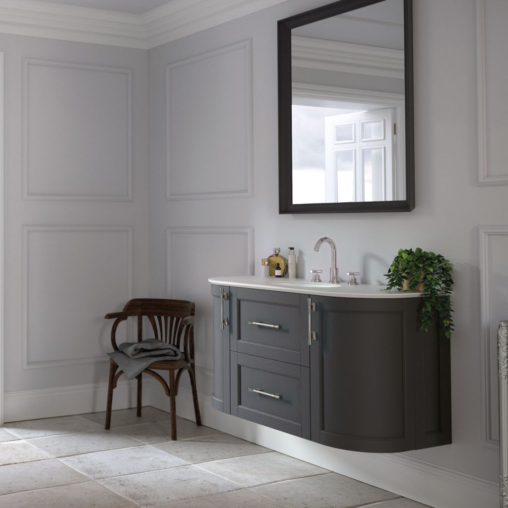 Utopia Roseberry Modular Bathroom Furniture Wallmounted Curved Unit