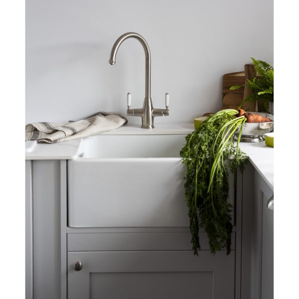 Abode New Belfast AW1022 1 Bowl Undermount Sink In White