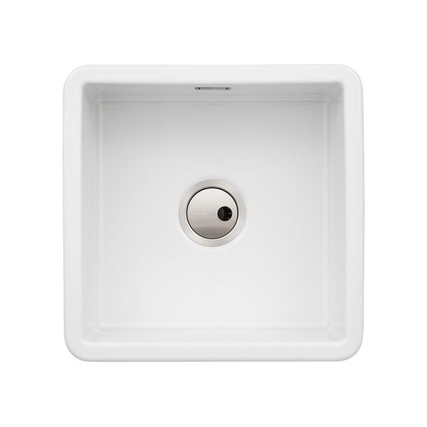 Abode Sandon AW1030 1 Bowl  Ceramic Undermount Inset Sink In White - Image 3