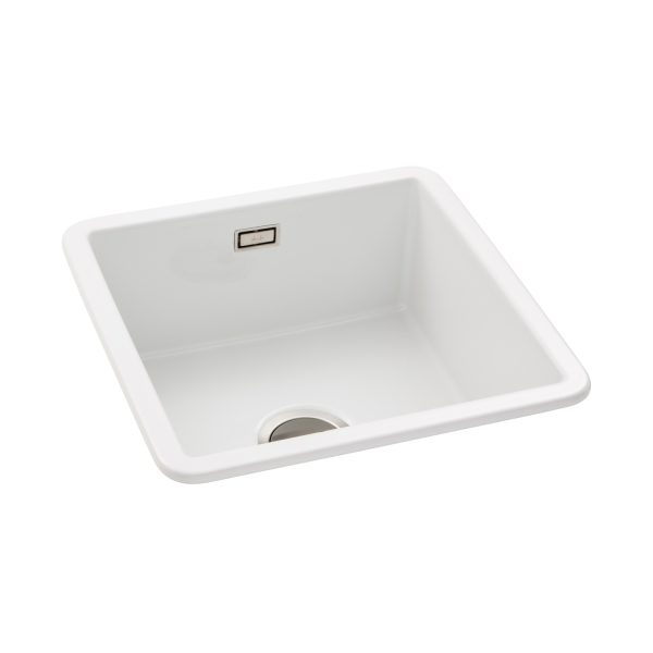 Abode Sandon AW1030 1 Bowl  Ceramic Undermount Inset Sink In White - Image 2