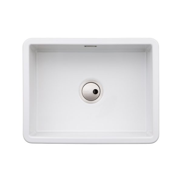 Abode Sandon AW1031 Large 1 Bowl  Ceramic Undermount Inset Sink In White - Image 2