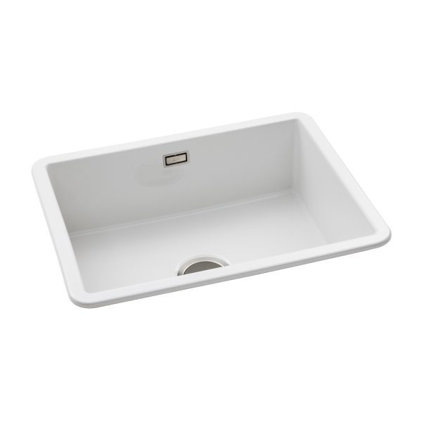 Abode Sandon AW1031 Large 1 Bowl  Ceramic Undermount Inset Sink In White