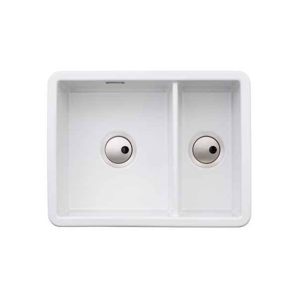 Abode Sandon AW1033 1.5 Bowl Ceramic Undermount Inset Sink In White - Image 3