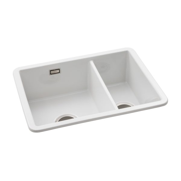 Abode Sandon AW1033 1.5 Bowl Ceramic Undermount Inset Sink In White - Image 2
