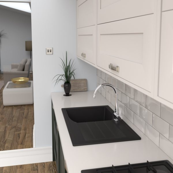 Abode Oriel 1 Bowl and Drainer Granite Inset Sink