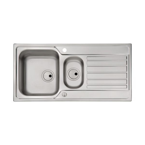 Abode Connekt 1.5 Bowl & Drainer Inset Sink - Stainless Steel