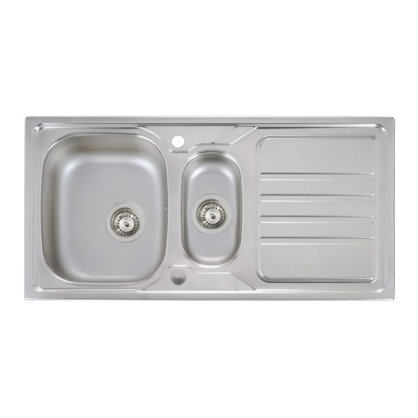 Abode Mikro AW5061 1.5 Bowl And Drainer Inset Sink Stainless Steel - Image 2
