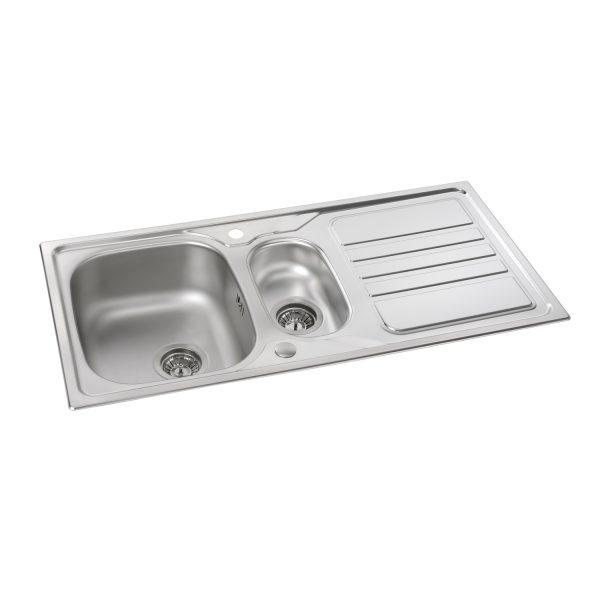 Abode Mikro AW5061 1.5 Bowl And Drainer Inset Sink Stainless Steel