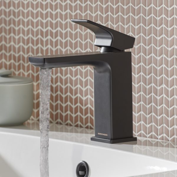 Roper Rhodes Metric Basin Mixer Tap with Click Waste in Black T391103 - Image 2