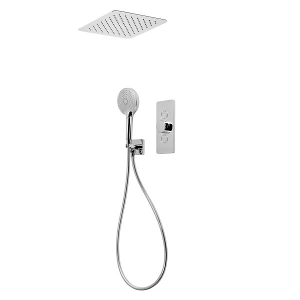 Roper Rhodes Event Click Dual Function Shower with Square Overhead Shower and Handset Holder SVSET162