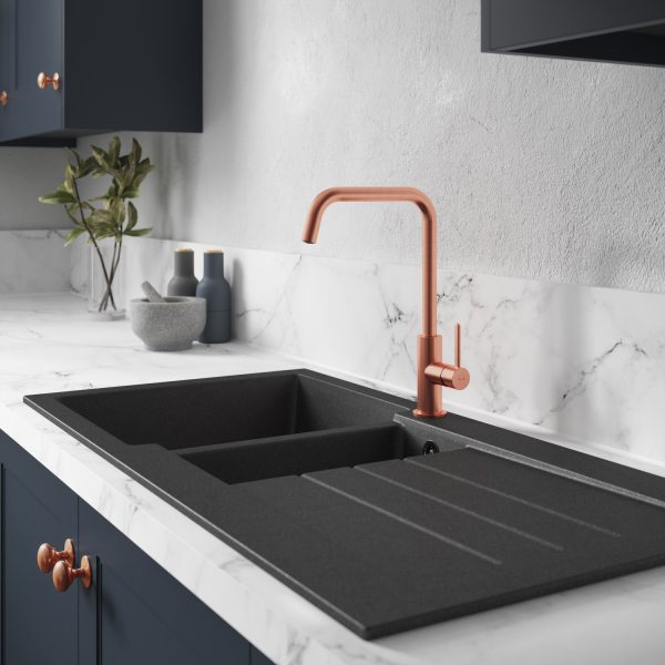Abode Xcite 1.5 Bowl  and  Drainer Granite Inset Sink