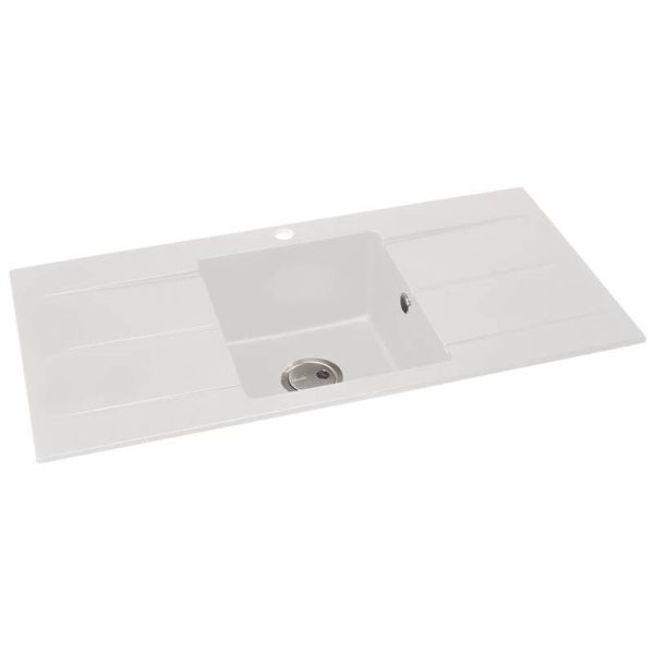 Abode Zero 1 Bowl and Double Drainer Granite Inset Sink - Image 4