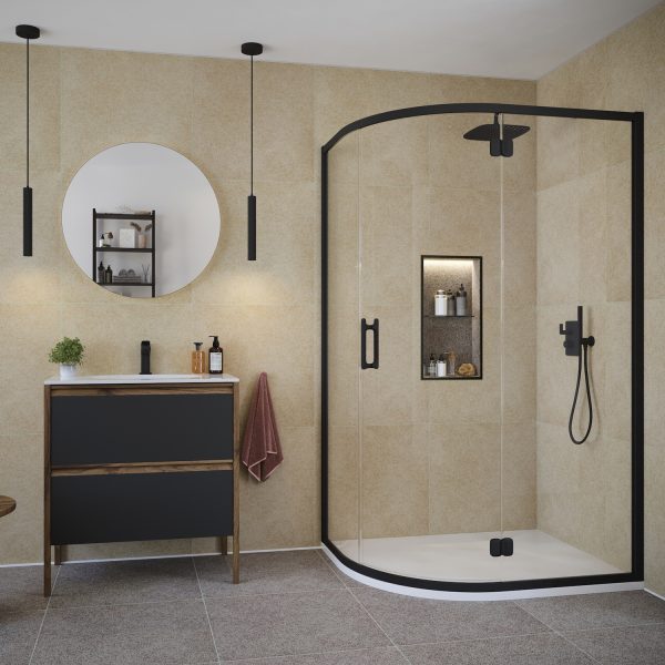 Flair Shower Enclosures ILI Hinged Offset Quadrant