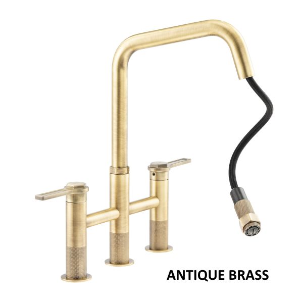 Abode Hex Bridge Dual Lever Mixer Tap With Pull Out - Image 3