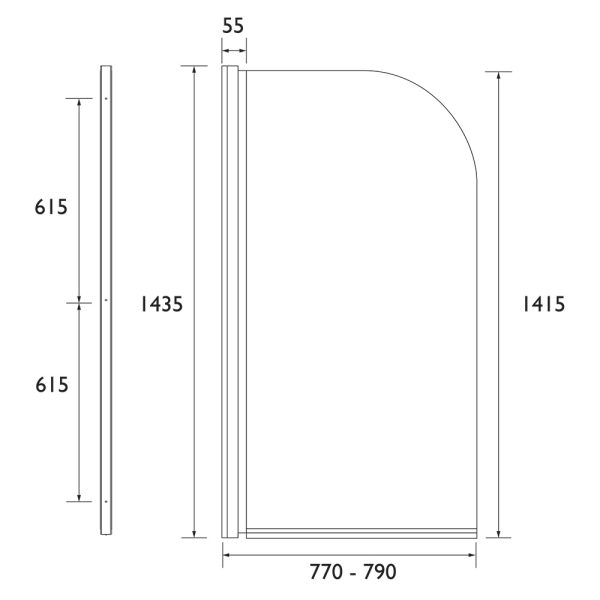 Heritage Sherborne Curved Bath Screen - Image 2