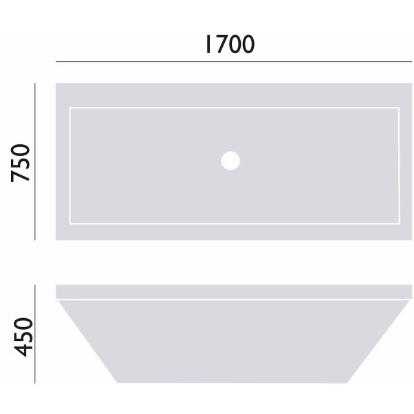 Heritage 1700 x 750mm Solid Skin Acrylic Double Ended Blenheim Fitted Bath - Image 2