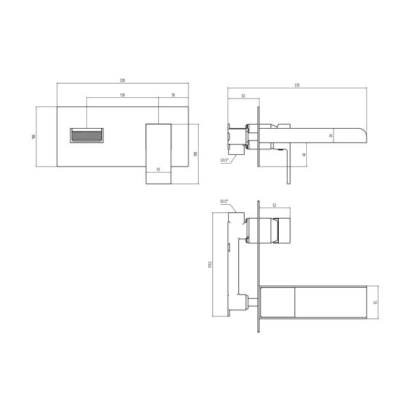 Brison Buda Chrome Wall Mounted Basin Mixer - Image 2