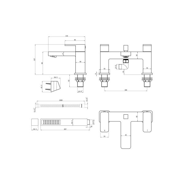 Brison Cabrera Chrome Bath Shower Mixer - Image 2