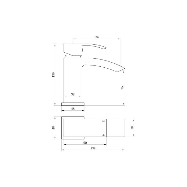 Brison Canaria Chrome Cloakroom Basin Mixer - Image 2