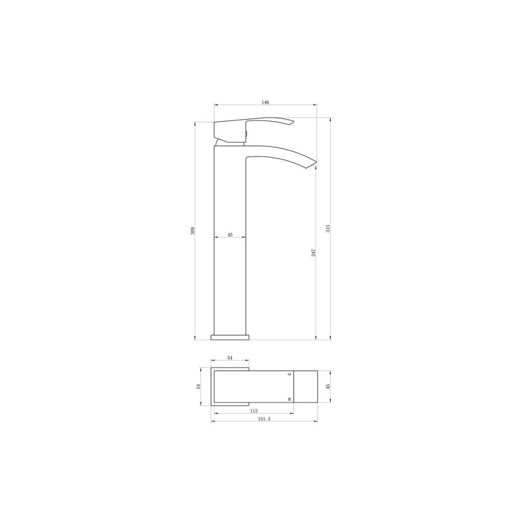 Brison Canaria Tall Chrome Basin Mixer - Homecare Appliances Online
