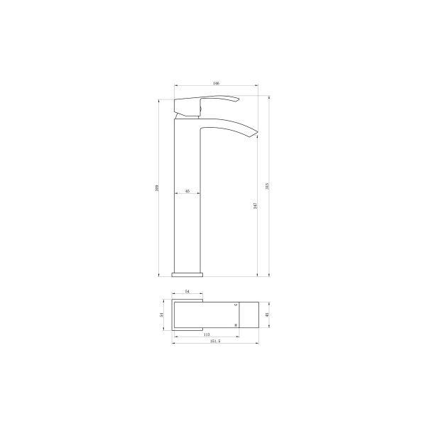 Brison Canaria Tall Chrome Basin Mixer - Image 2