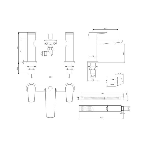 Brison Zaro Chrome Bath Shower Mixer - Image 2
