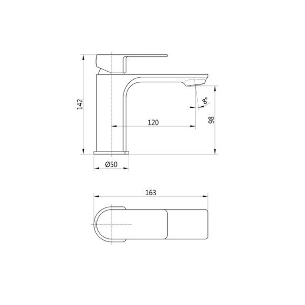 Brison Tambo Matt Black Basin Mixer - Image 2