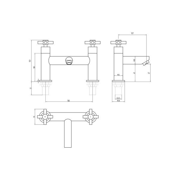 Brison Darley Chrome Bath Filler - Image 2