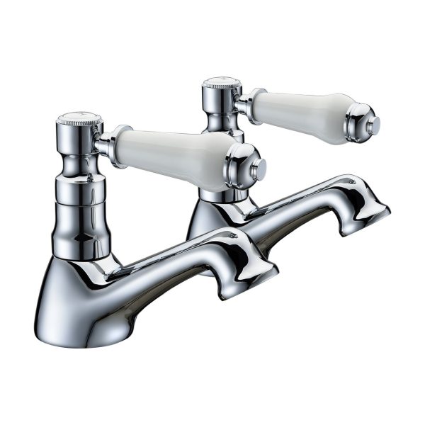 Brison Grantham Chrome Basin Pillar Taps