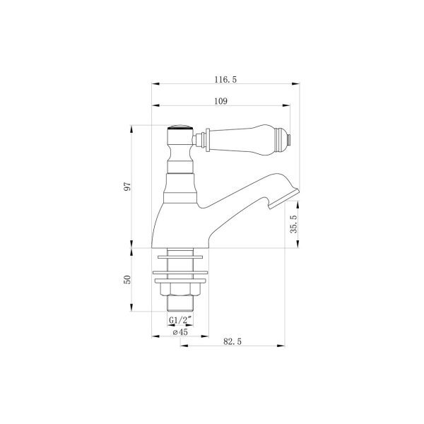 Brison Grantham Chrome Basin Pillar Taps - Image 2