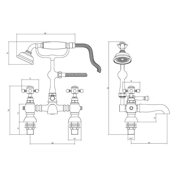 Brison Heyshaw Traditional Bath Shower Mixer - Image 3