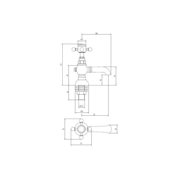 Brison Heyshaw Traditional Basin Pillar Taps - Image 3