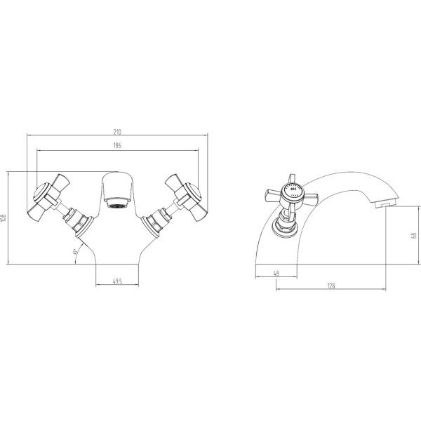 Brison Heyshaw Traditional Basin Mixer - Image 3