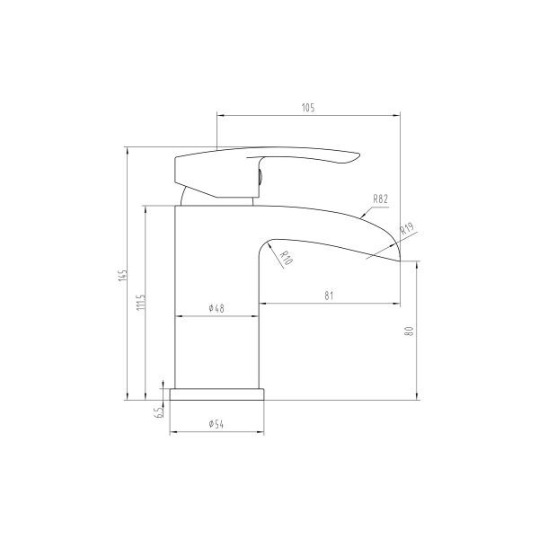 Brison Oeste Chrome Basin Mixer - Image 3