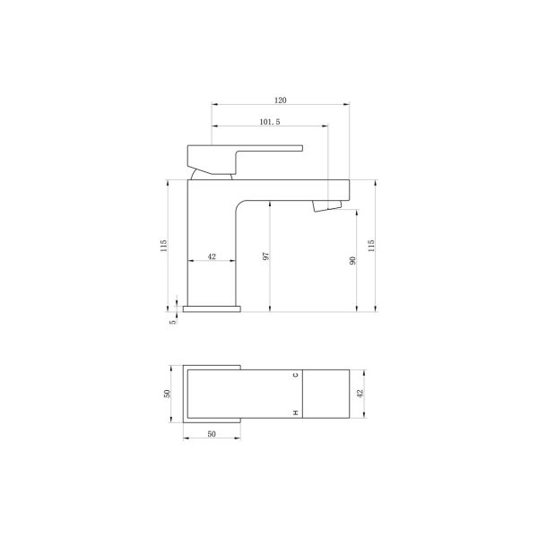 Brison Sujeto Chrome Basin Mixer - Image 2