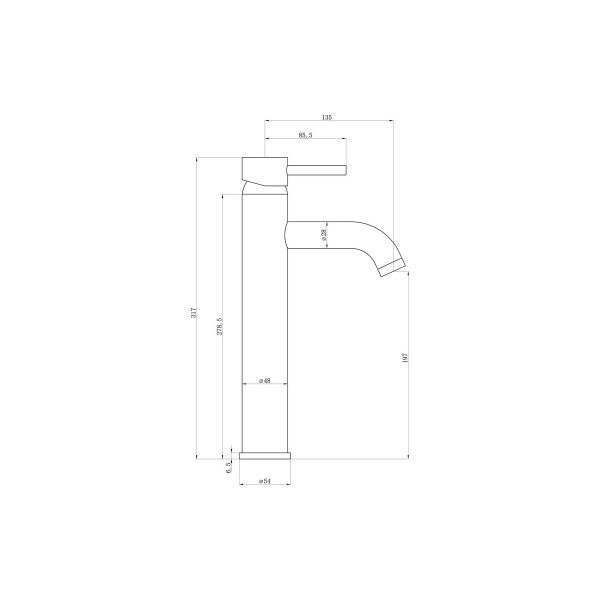 Brison Tabarca Chrome Tall Basin Mixer - Image 2