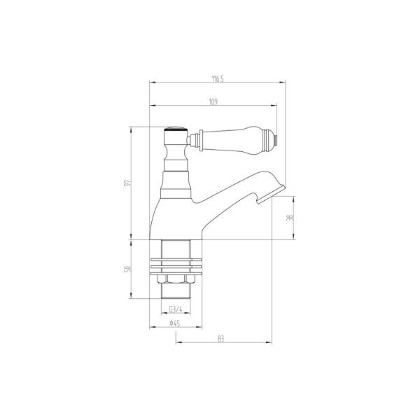 Brison Grantham Chrome Bath Pillar Taps - Image 2