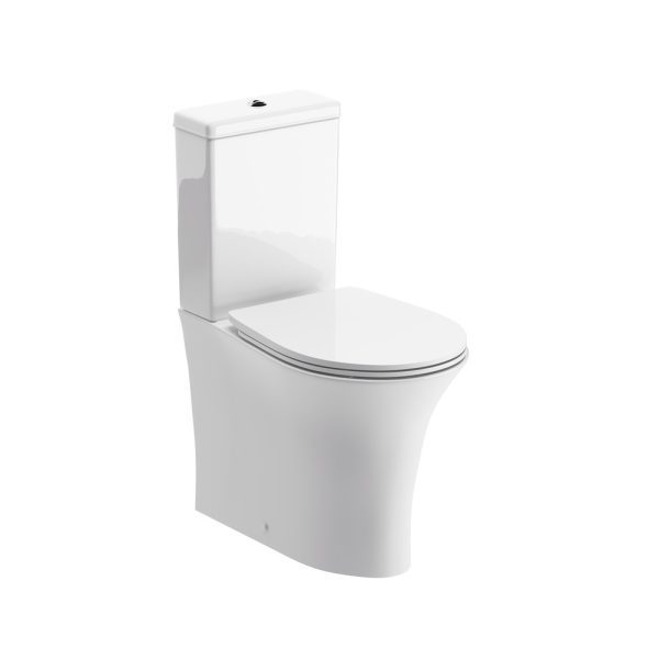 Brison Benmore Modern Close Coupled Fully Shrouded Rimless WC Toilet Complete - Image 5