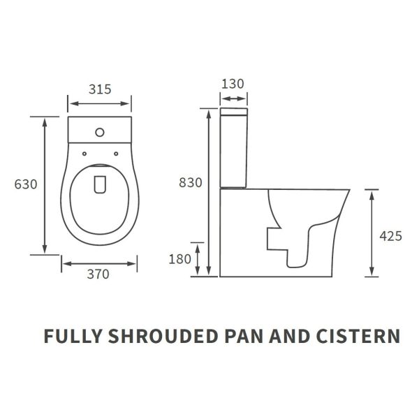 Brison Benmore Modern Close Coupled Fully Shrouded Rimless WC Toilet Complete - Image 4
