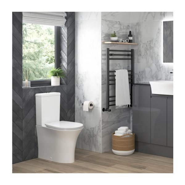 Brison Benmore Modern Close Coupled Fully Shrouded Rimless WC Toilet Complete