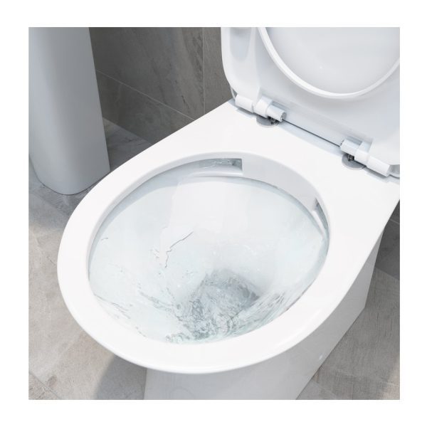 Brison Benmore Modern Close Coupled Open Back Rimless WC Toilet Complete - Image 2