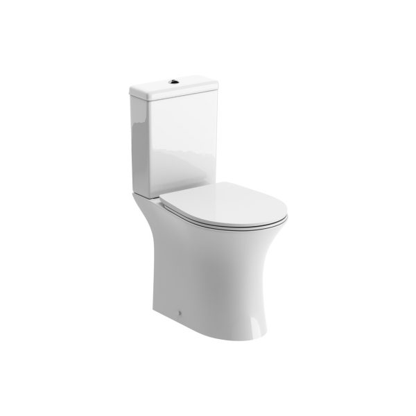 Brison Benmore Modern Close Coupled Open Back Rimless WC Toilet Complete