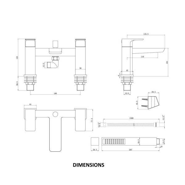 Brison Onza Bath Shower Mixer - Image 4