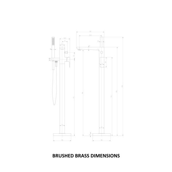 Brison Onza Floor Standing Bath Shower Mixer - Image 3
