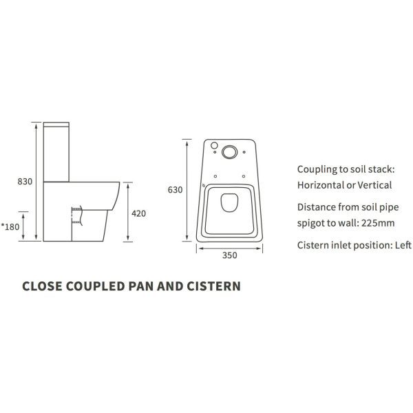 Brison Otage Close Coupled Fully Shrouded WC Toilet Complete - Image 3