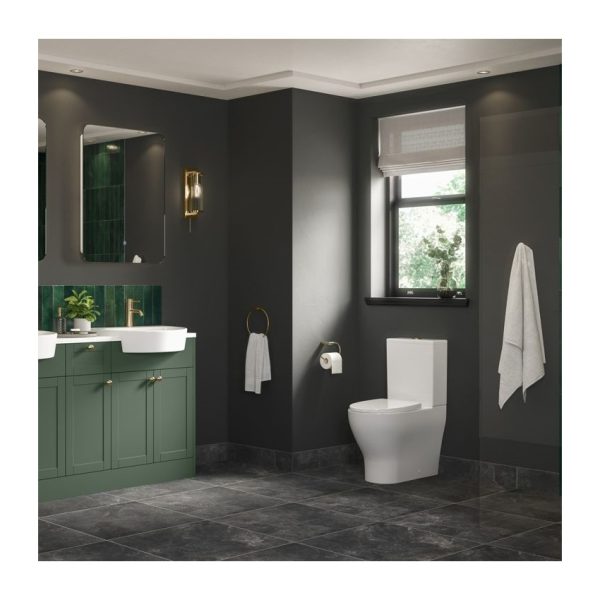 Brison Tasman Close Coupled Fully Shrouded Rimless Short Projection WC Toilet Complete - Image 2